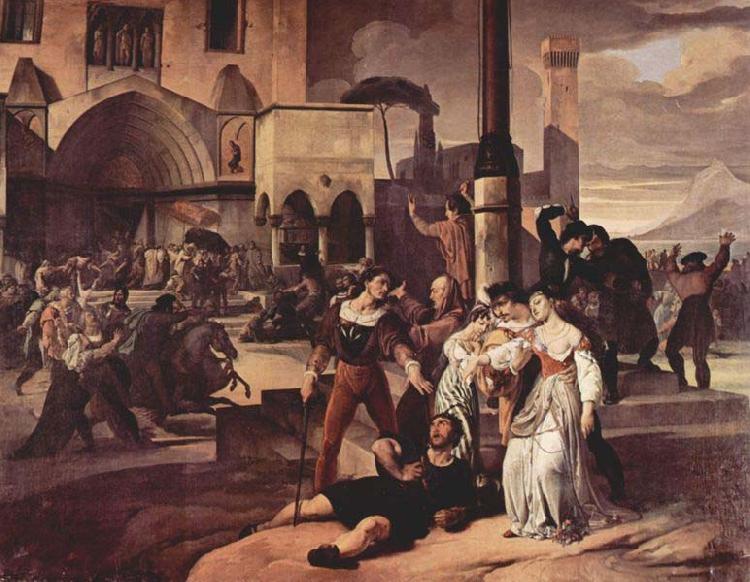 Francesco Hayez Sicilian Vespers, Scene 1 oil painting image
